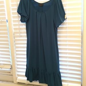 Flirty Teal Ruffle Mini Dress